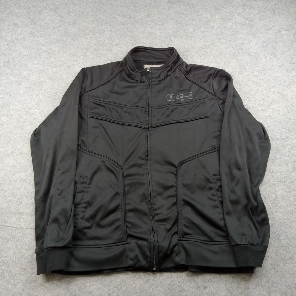 BKE Jacket Mens Large Black Track‎ Full Zip Fleece Lined Slim Fit Athletic